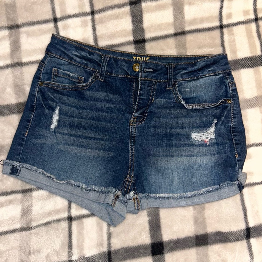 True Religion Women's Blue Denim Shorts